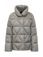 FAY - Piumino con Collo Alto e Trapuntatura Geometrica - Grigio - LIDIASHOPPING® - Official Website