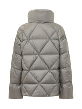 FAY - Piumino con Collo Alto e Trapuntatura Geometrica - Grigio - LIDIASHOPPING® - Official Website