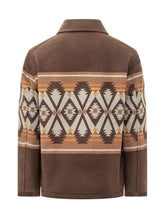 FAY - Giacca con Chiusure a Gancio e Motivo Geometrico - Marrone - LIDIASHOPPING® - Official Website