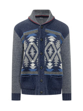 FAY - Cardigan con Collo Sciallato - Blu - LIDIASHOPPING® - Official Website