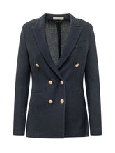 CIRCOLO - Blazer Doppiopetto con Tasche a Filetto - Blu - LIDIASHOPPING® - Official Website