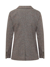 CIRCOLO - Blazer Doppiopetto con Motivo Spigato - Marrone - LIDIASHOPPING® - Official Website
