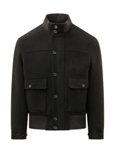 LARDINI - Giubbino con Collo Alto e Tasche Applicate - Nero - LIDIASHOPPING® - Official Website