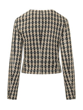 MSGM - Cardigan Corto con Motivo a Rombi - Grigio - LIDIASHOPPING® - Official Website
