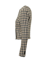 MSGM - Cardigan Corto con Motivo a Rombi - Grigio - LIDIASHOPPING® - Official Website