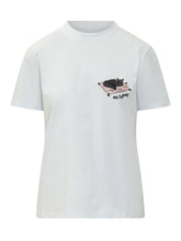 MSGM - T-shirt con Ricamo di Gatto - Bianco - LIDIASHOPPING® - Official Website