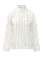 PESERICO - Camicia a Righe con Tasche Applicate - Beige - LIDIASHOPPING® - Official Website