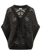 PESERICO - Maglia Traforata con Scollo a V - Nero - LIDIASHOPPING® - Official Website