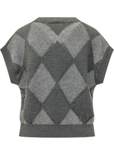 PESERICO - Crewneck sweater featuring long sleeves, slightly dropped shoulders and an openwork knit with small shimmering details. Finished with ribbed cuffs and hem. - Grey - LIDIASHOPPING® - Official Website