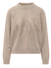 PESERICO - Maglia Girocollo con Paillettes - Beige - LIDIASHOPPING® - Official Website