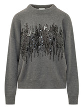 PESERICO - Maglia Girocollo con Paillettes - Grigio - LIDIASHOPPING® - Official Website