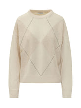 PESERICO - Maglia Girocollo con Motivo Argyle - Beige - LIDIASHOPPING® - Official Website