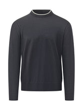 PAOLO PECORA - Maglia Girocollo con Profilo a Contrasto - Nero - LIDIASHOPPING® - Official Website