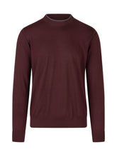 PAOLO PECORA - Maglia Girocollo con Profilo a Contrasto - Rosso - LIDIASHOPPING® - Official Website
