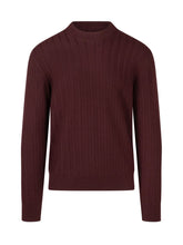 PAOLO PECORA - Maglia Girocollo con Lavorazione Geometrica - Rosso - LIDIASHOPPING® - Official Website