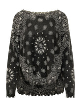 KUJTEN - Maglia Mela Bandana con Motivo Paisley - Nero - LIDIASHOPPING® - Official Website