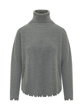 KUJTEN - Mavis Turtleneck with Cut Edges - Grey - LIDIASHOPPING® - Official Website