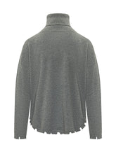 KUJTEN - Mavis Turtleneck with Cut Edges - Grey - LIDIASHOPPING® - Official Website