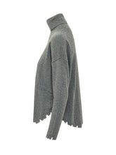 KUJTEN - Mavis Turtleneck with Cut Edges - Grey - LIDIASHOPPING® - Official Website
