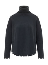 KUJTEN - Mavis Turtleneck with Cut Edges - Blue - LIDIASHOPPING® - Official Website
