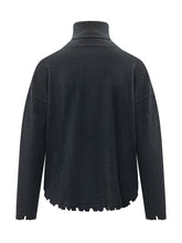 KUJTEN - Mavis Turtleneck with Cut Edges - Blue - LIDIASHOPPING® - Official Website