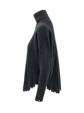 KUJTEN - Mavis Turtleneck with Cut Edges - Blue - LIDIASHOPPING® - Official Website