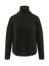 KUJTEN - Mavis Turtleneck with Cut Edges - Black - LIDIASHOPPING® - Official Website