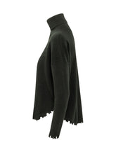 KUJTEN - Mavis Turtleneck with Cut Edges - Black - LIDIASHOPPING® - Official Website
