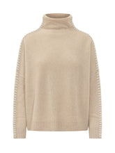 KUJTEN - Maglia Thea a Collo Alto con Cuciture Decorative - Beige - LIDIASHOPPING® - Official Website