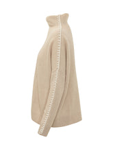 KUJTEN - Maglia Thea a Collo Alto con Cuciture Decorative - Beige - LIDIASHOPPING® - Official Website