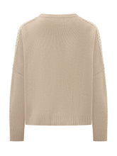 KUJTEN - Maglia Amea Girocollo con Cuciture Decorative - Beige - LIDIASHOPPING® - Official Website