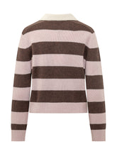 KUJTEN - Maglia Polo Royce in Cashmere a Righe - Rosa - LIDIASHOPPING® - Official Website