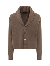GABRIELE PASINI - Cardigan con Collo Sciallato - Marrone - LIDIASHOPPING® - Official Website