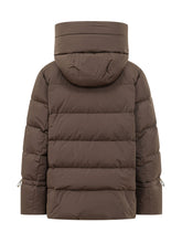 MOORER - Piumino Gadia con Cappuccio Alto - Marrone - LIDIASHOPPING® - Official Website