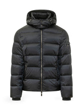 MOORER - Brett Quilted Puffer with Hood - Blue - LIDIASHOPPING® - Official Website