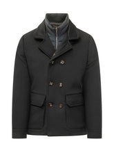 MOORER - Bas Double Breasted Jacket with High Collar - Blue - LIDIASHOPPING® - Official Website