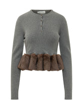 STELLA MCCARTNEY - Maglia Girocollo con Balza Voluminosa - Grigio - LIDIASHOPPING® - Official Website