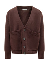 STUDIO NICHOLSON - Cardigan con Tasche Applicate - Rosso - LIDIASHOPPING® - Official Website