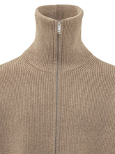 STUDIO NICHOLSON - Ribbed Zip Cardigan with Collar - Beige - LIDIASHOPPING® - Official Website
