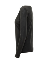 PUROTATTO - Long sleeve blouse featuring a boat neckline and a slightly fitted silhouette. Designed with a smooth surface, narrow neckline trim and straight hem. - Black - LIDIASHOPPING® - Official Website