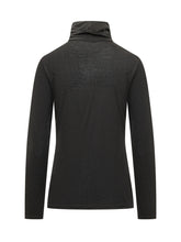 PUROTATTO - Long sleeve blouse featuring a folded high neckline and regular silhouette. Designed with a subtly sheer surface, straight cuffs and a clean hem. - Black - LIDIASHOPPING® - Official Website