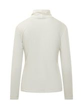 PUROTATTO - Long sleeve blouse featuring a soft high neckline with gathered folds. Designed with a fitted silhouette, smooth surface and straight hem. - White - LIDIASHOPPING® - Official Website