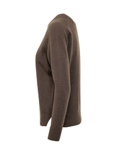 PUROTATTO - Crewneck sweater featuring a slightly raised round neckline, long raglan sleeves and regular silhouette. Finished with an even knit texture and ribbed collar, cuffs and hem. - Brown - LIDIASHOPPING® - Official Website