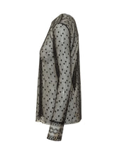 ALBERTA FERRETTI - Blusa Trasparente con Ricami - Nero - LIDIASHOPPING® - Official Website