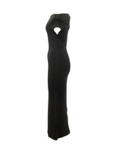ALBERTA FERRETTI - Midi Dress with Bardot Neckline - Black - LIDIASHOPPING® - Official Website