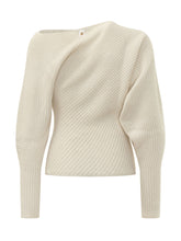 ALBERTA FERRETTI - Maglia con Drappeggio Asimmetrico - Bianco - LIDIASHOPPING® - Official Website