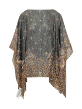 ETRO - Poncho with Floral and Animal Motifs - Multicolor - LIDIASHOPPING® - Official Website