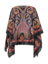 ETRO - Poncho with Animal and Floral Motifs - Multicolor - LIDIASHOPPING® - Official Website