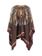 ETRO - Poncho con Stampa Ornamentale - Rosso - LIDIASHOPPING® - Official Website