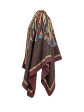 ETRO - Poncho con Stampa Ornamentale - Rosso - LIDIASHOPPING® - Official Website
